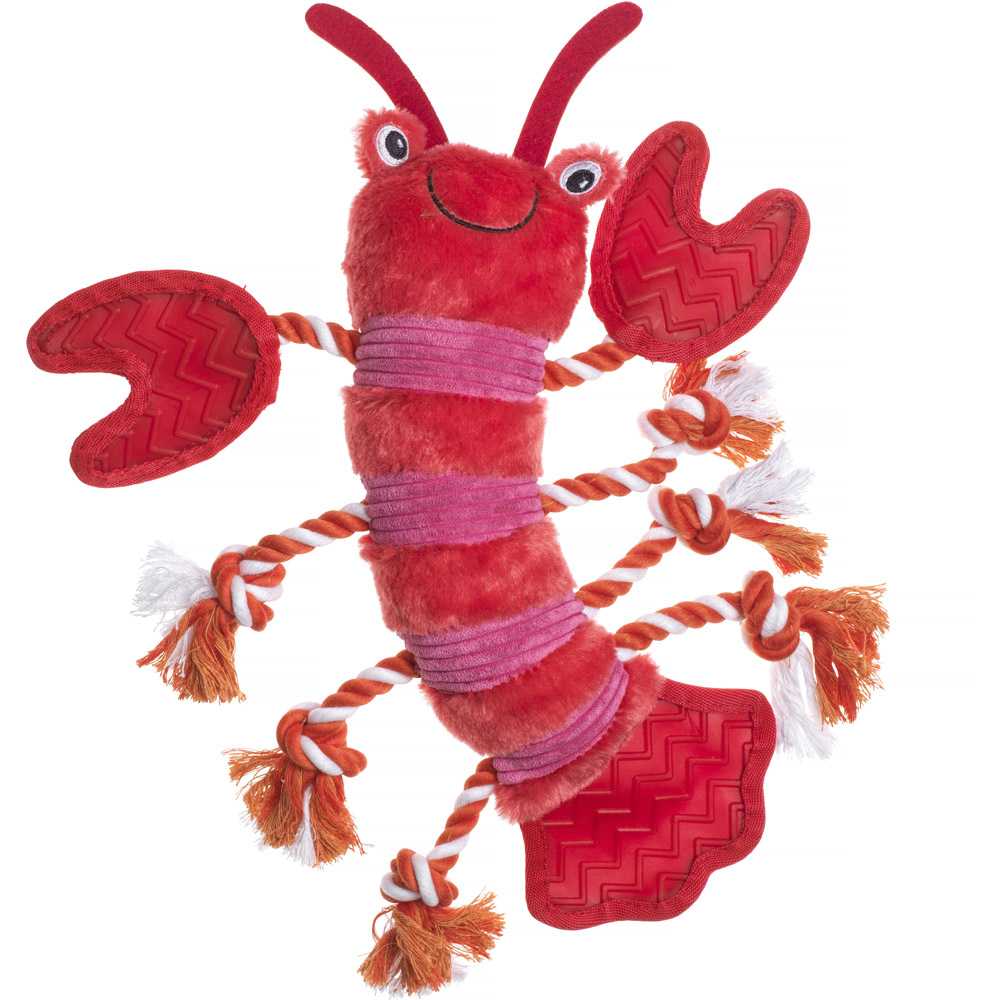 House Of Paws Red Under The Sea Lobster Plush Dog Toy Image