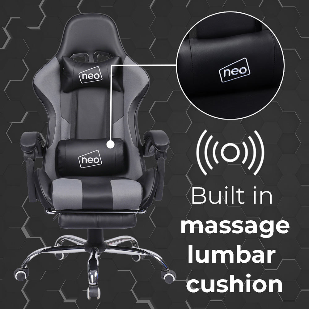 Neo Grey PU Leather Swivel Massage Office Chair Image 5