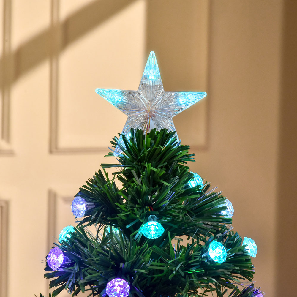 Everglow Fibre Optic LED Pre-Lit Green Artificial Christmas Tree 4ft Image 3