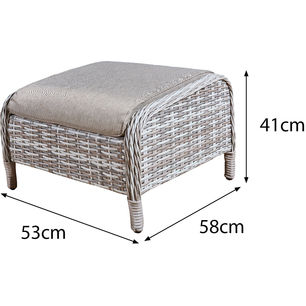 Oseasons Majorca 2 Seater Dove Grey Rattan Recliner Tea Furniture Set with Stools Image 4