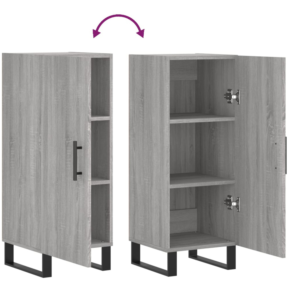 vidaXL Single Door Grey Sonoma Sideboard Image 9