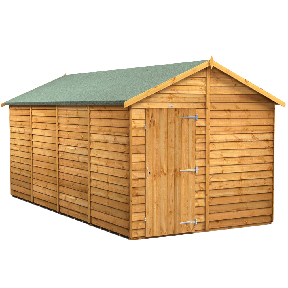 Power 16 x 8ft Overlap Apex Windowless Garden Shed Image 1
