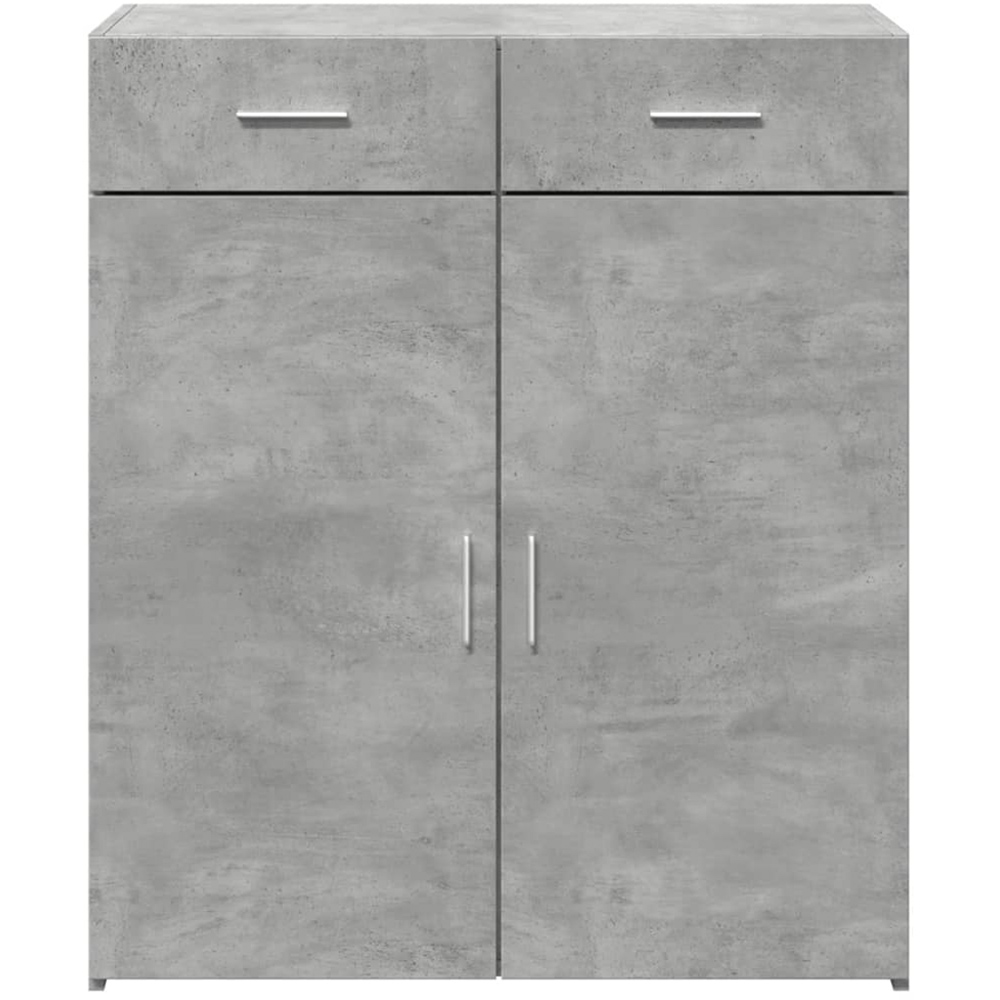 vidaXL 2 Door 2 Drawer Concrete Grey Wooden Sideboard Image 3
