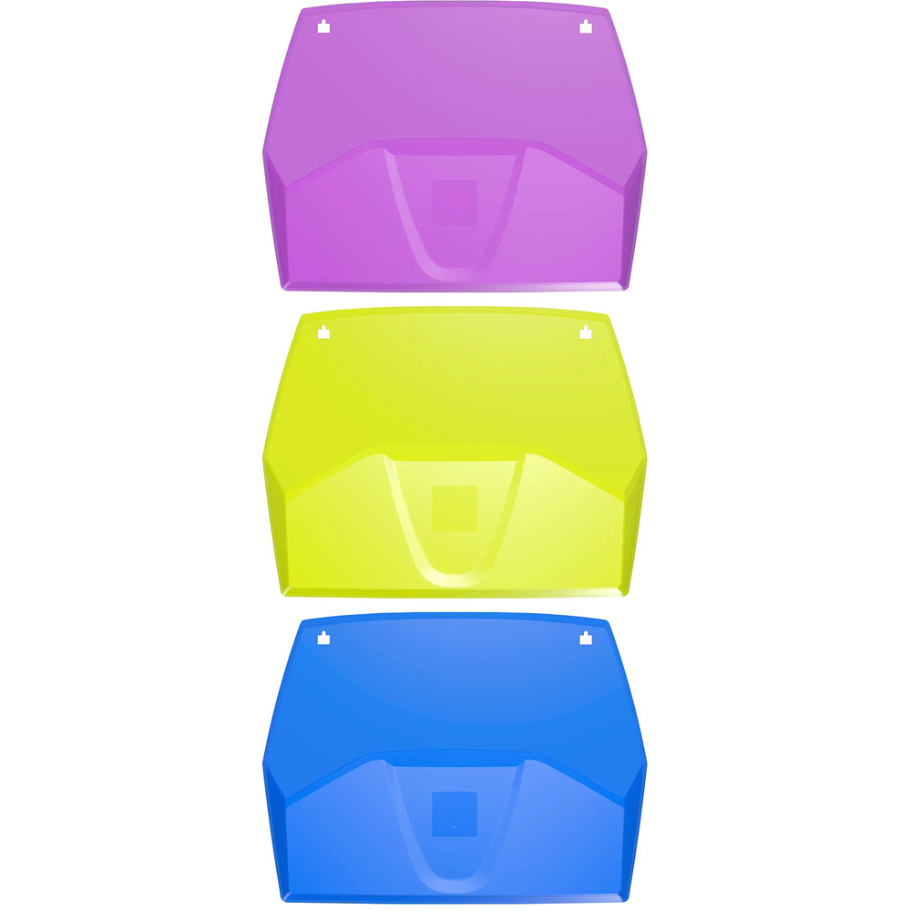 Exacompta Multicolour Crystal Horizontal Wall Sorter 3 Pack Image 2