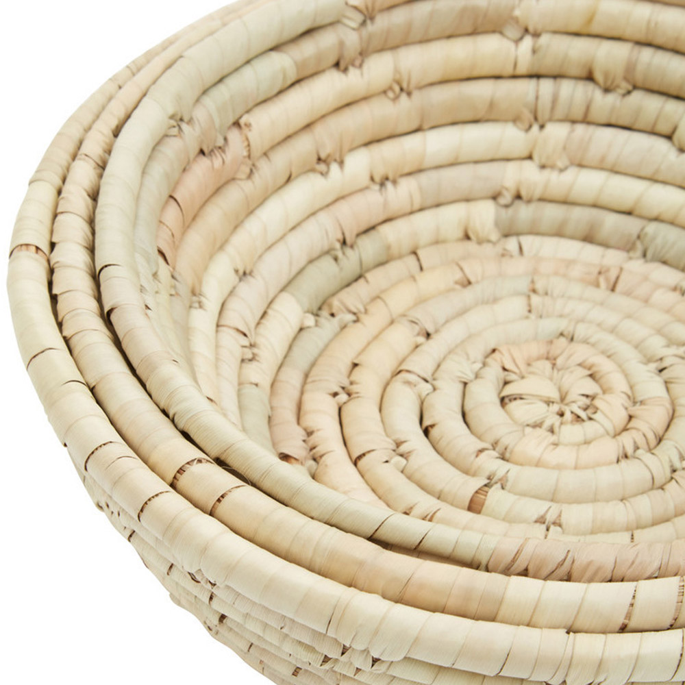 Premier Housewares Natural Round Palm Leaf Basket Set of 3 Image 3