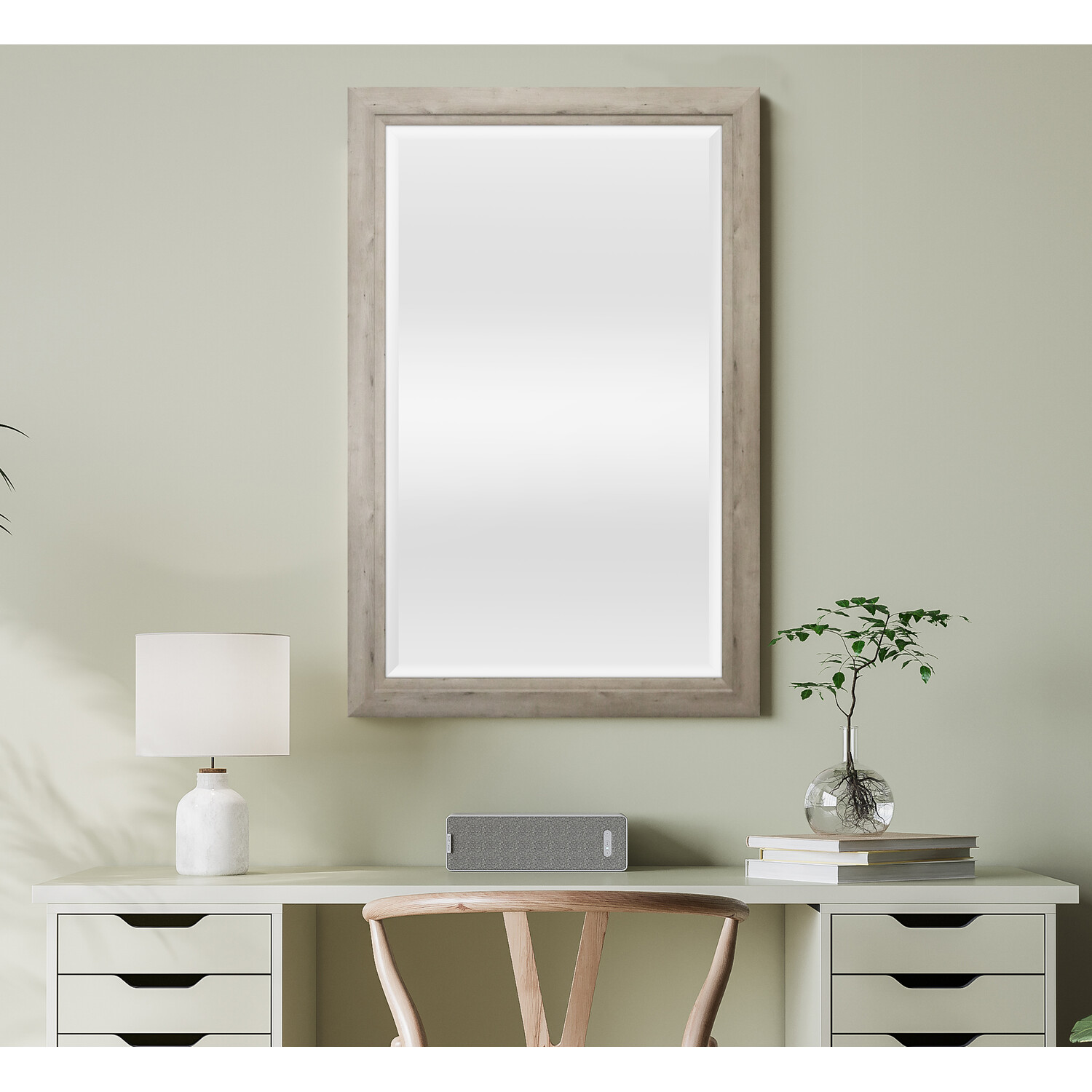 Helmsdale Wood Effect Mirror Brown Image 2