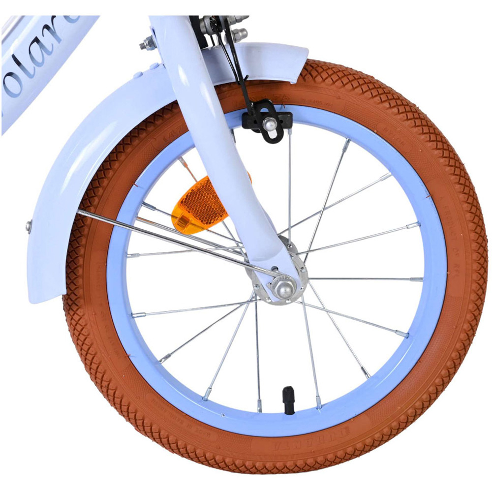 Volare Ashley Kids 14 inch Blue Pastel Bike with Stabilisers Rack and Basket Image 8