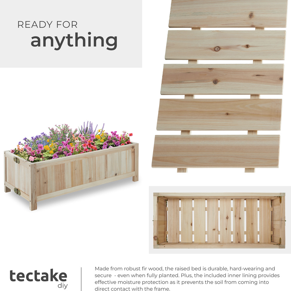 tectake 70 x 30cm Wooden Raised Garden Bed Image 5