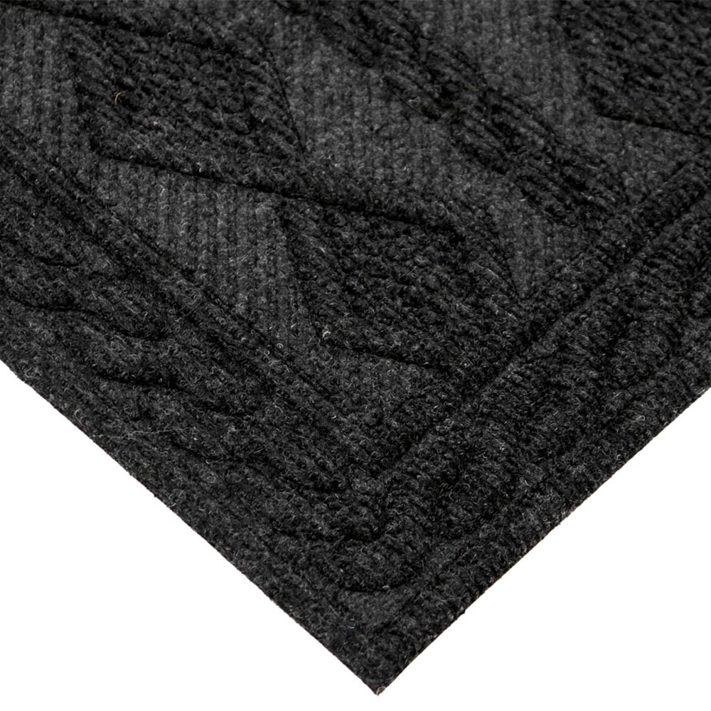 JVL Charcoal Knit Indoor Scraper Doormat 40 x 60cm Image 3