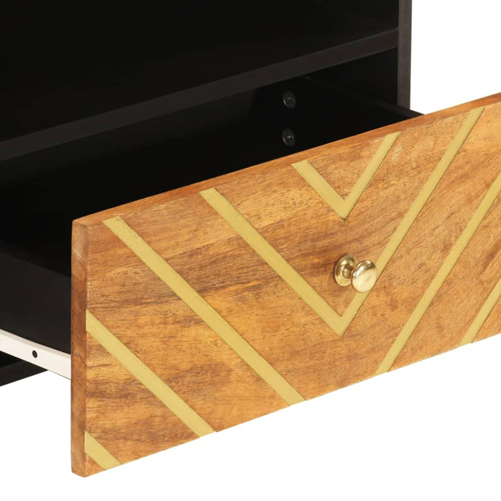 vidaXL Single Drawer 3 Open Shelf TV Cabinet with Metal Legs Image 9