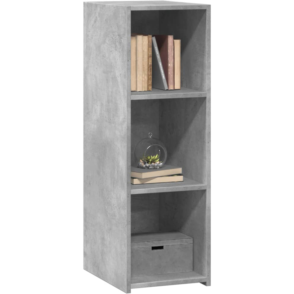 vidaXL 3 Shelf Concrete Grey Wooden Sideboard Image 3