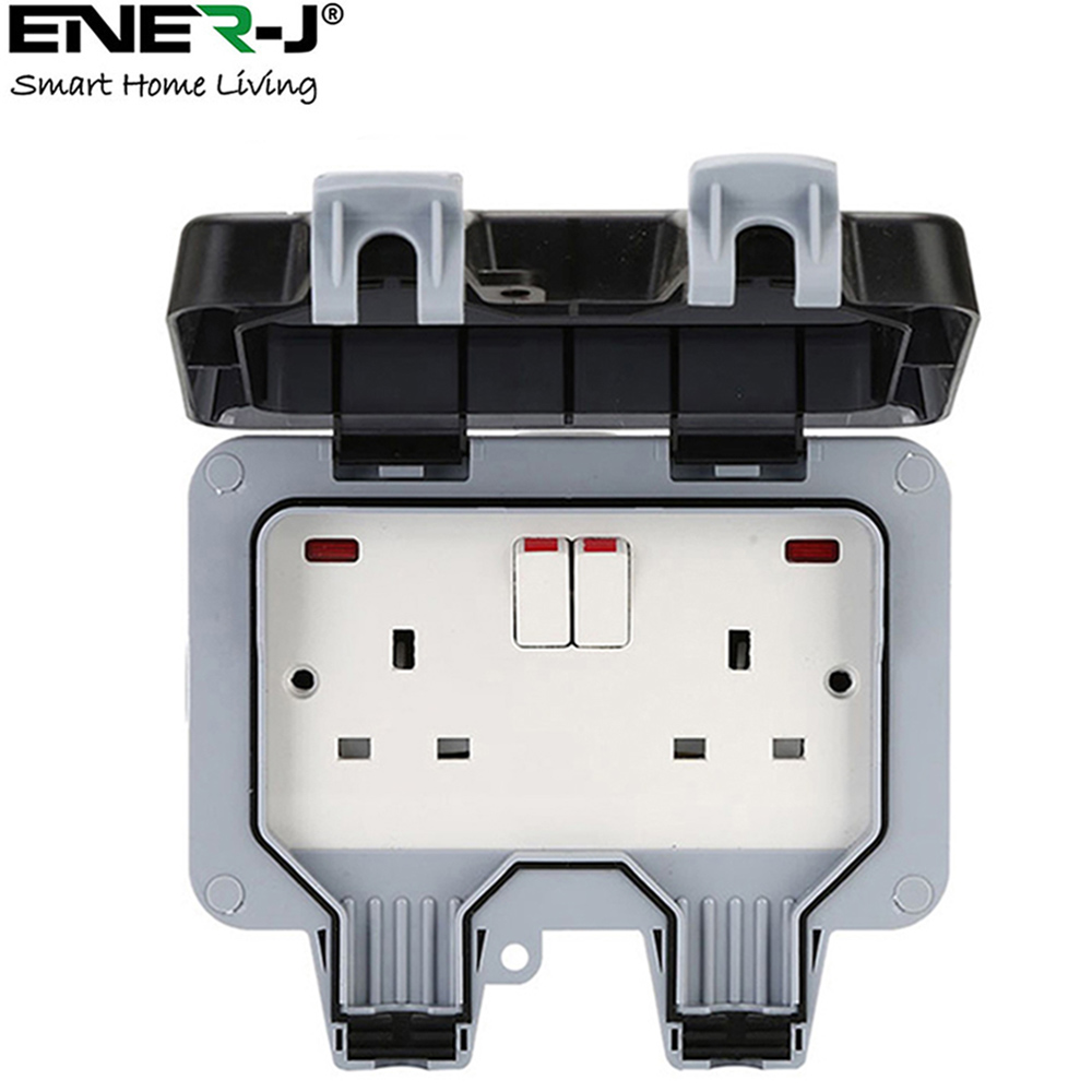 ENER-J 2 Gang 13A Twin BS Sockets with Switch Image 3