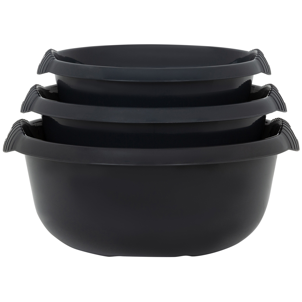 Wham 3 Piece Black Casa Multi-Functional Round Plastic Bowl Set Image 1