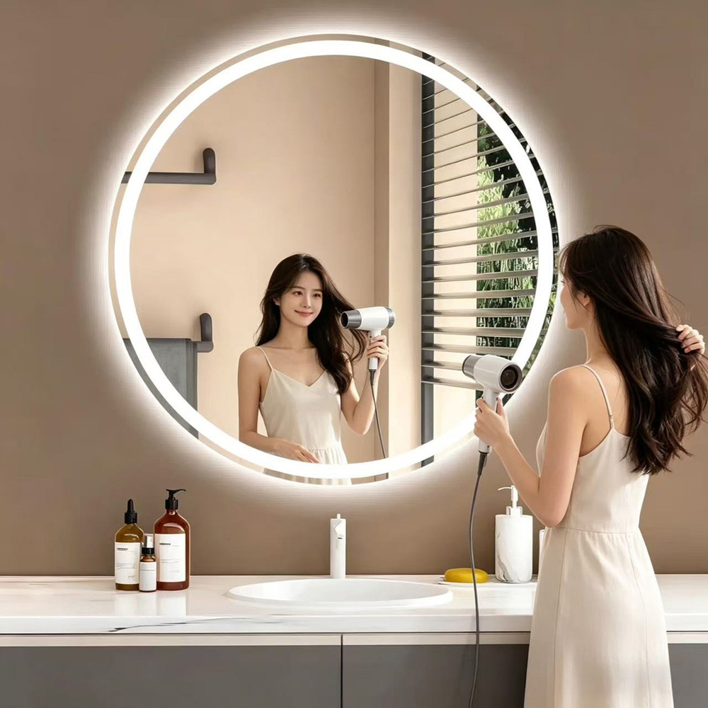 Gr8 Home LED Anti-Fog Touch Dimmable Round Wall Mounted Bathroom Mirror 60cm Image 6