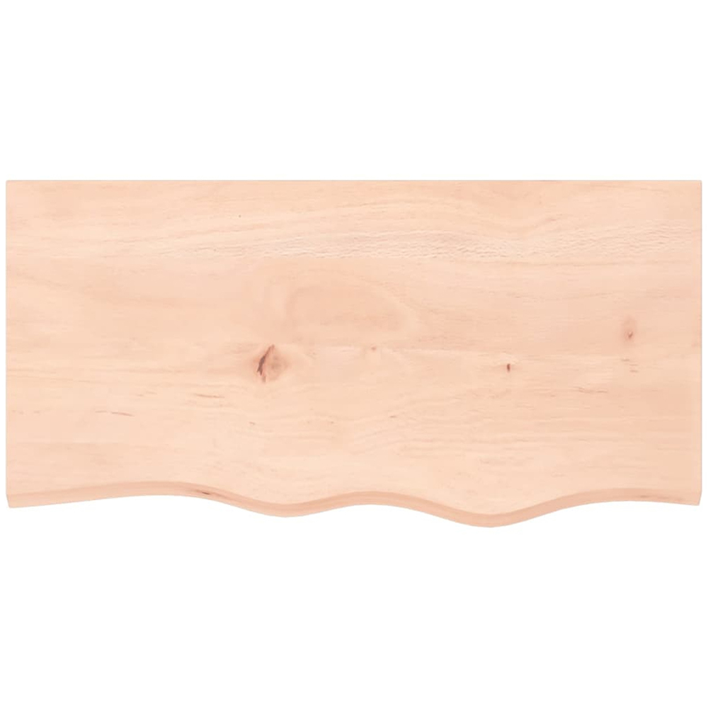 vidaXL 80cm Natural Untreated Solid Oak Wood Floating Wall Shelf Image 3