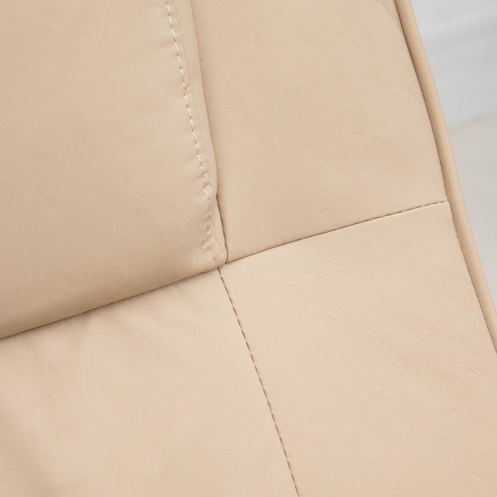 Portland Cream PU Leather Massage Manual Recliner Chair with Ottoman Image 3