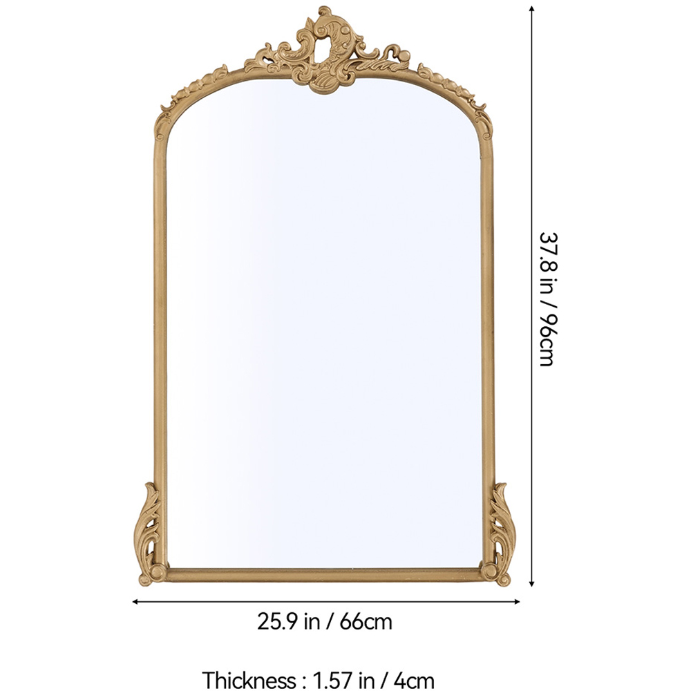 Living and Home Gold Arched Vintage Wall Mirror 96 x 66cm Image 8