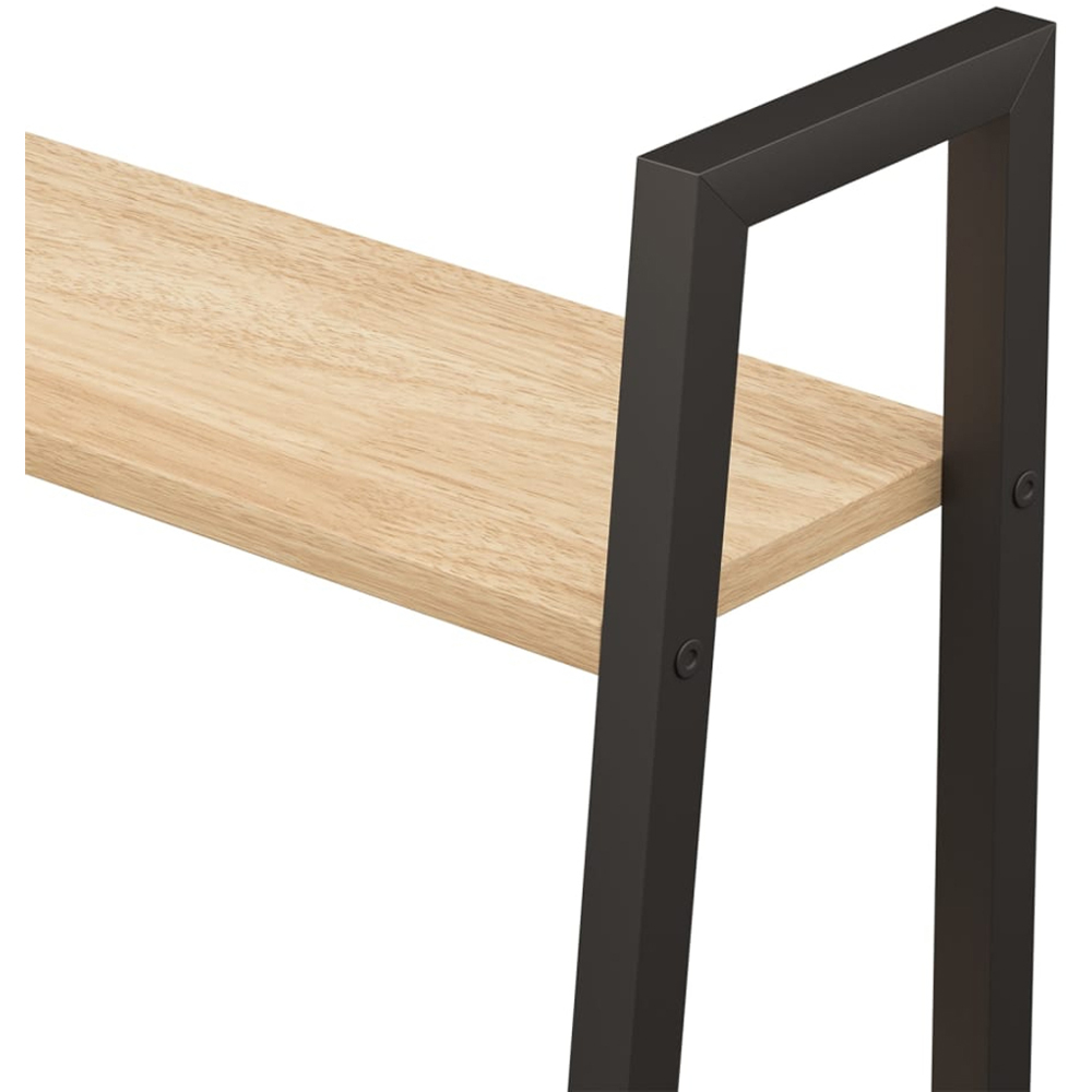 vidaXL 4 Shelf Light Brown Wood and Steel Freestanding Bookcase Image 5