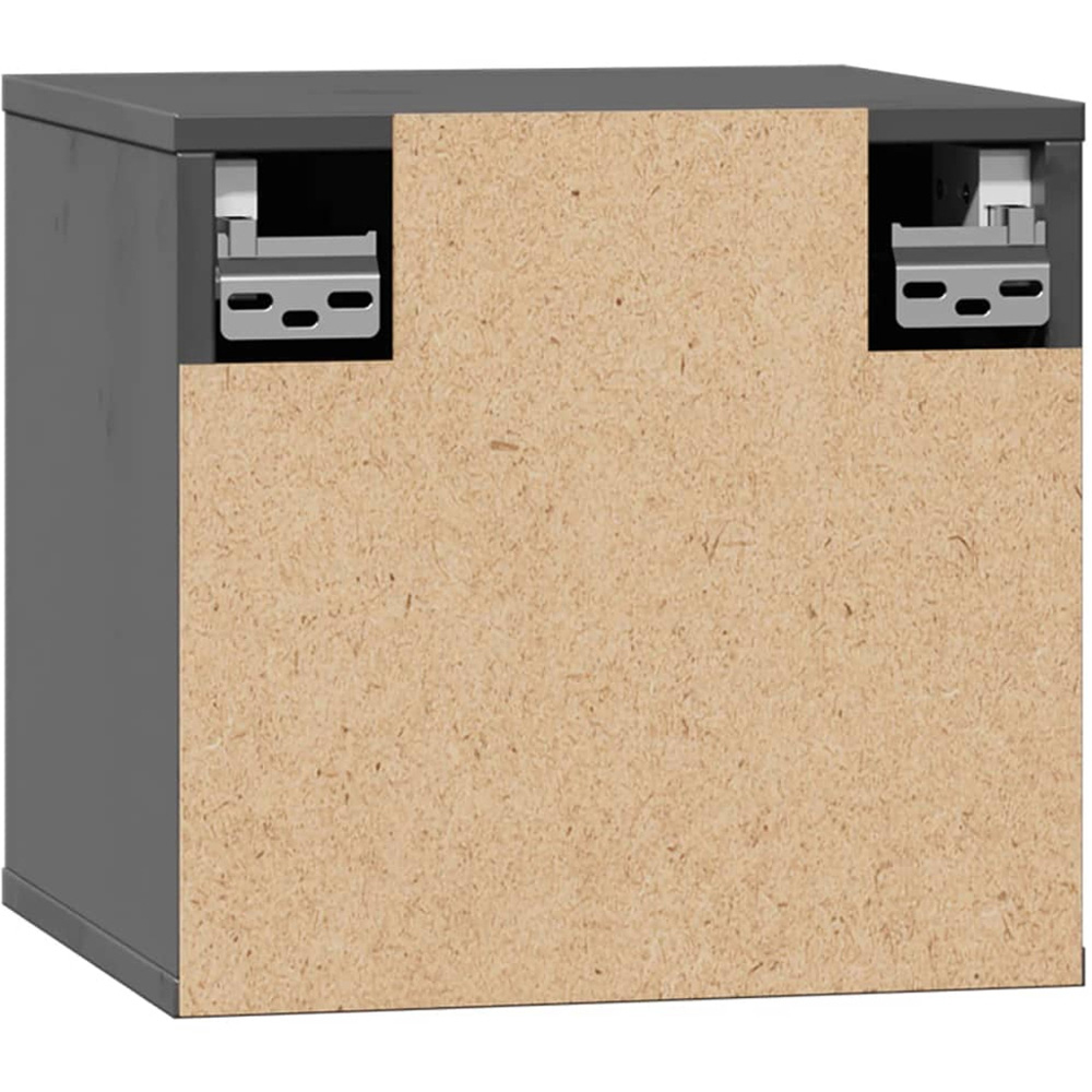 vidaXL Single Door Grey Solid Pine Wood Wall Cabinet Image 7