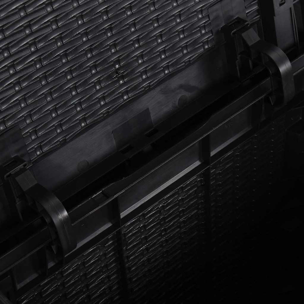Walplus Black Polypropylene Rattan Look Storage Box 51 x 43 x 44cm Image 7