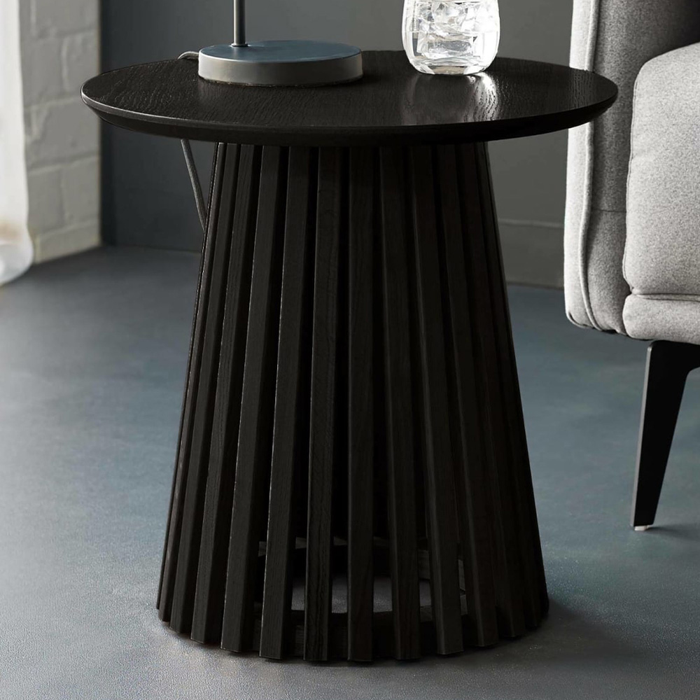 Julian Bowen Ollie Black Round Lamp Table Image 1