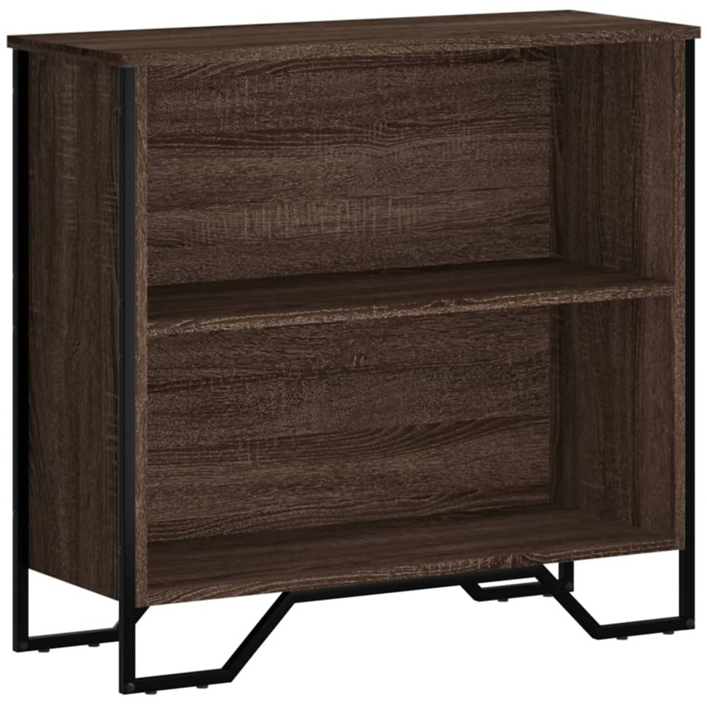 vidaXL 2 Shelf Brown Oak Bookcase Image 2
