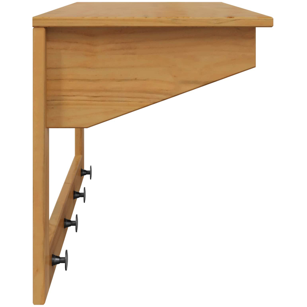 vidaXL Hill Single Shelf Honey Brown Wall Mounted Coat Rack with Hook Image 5