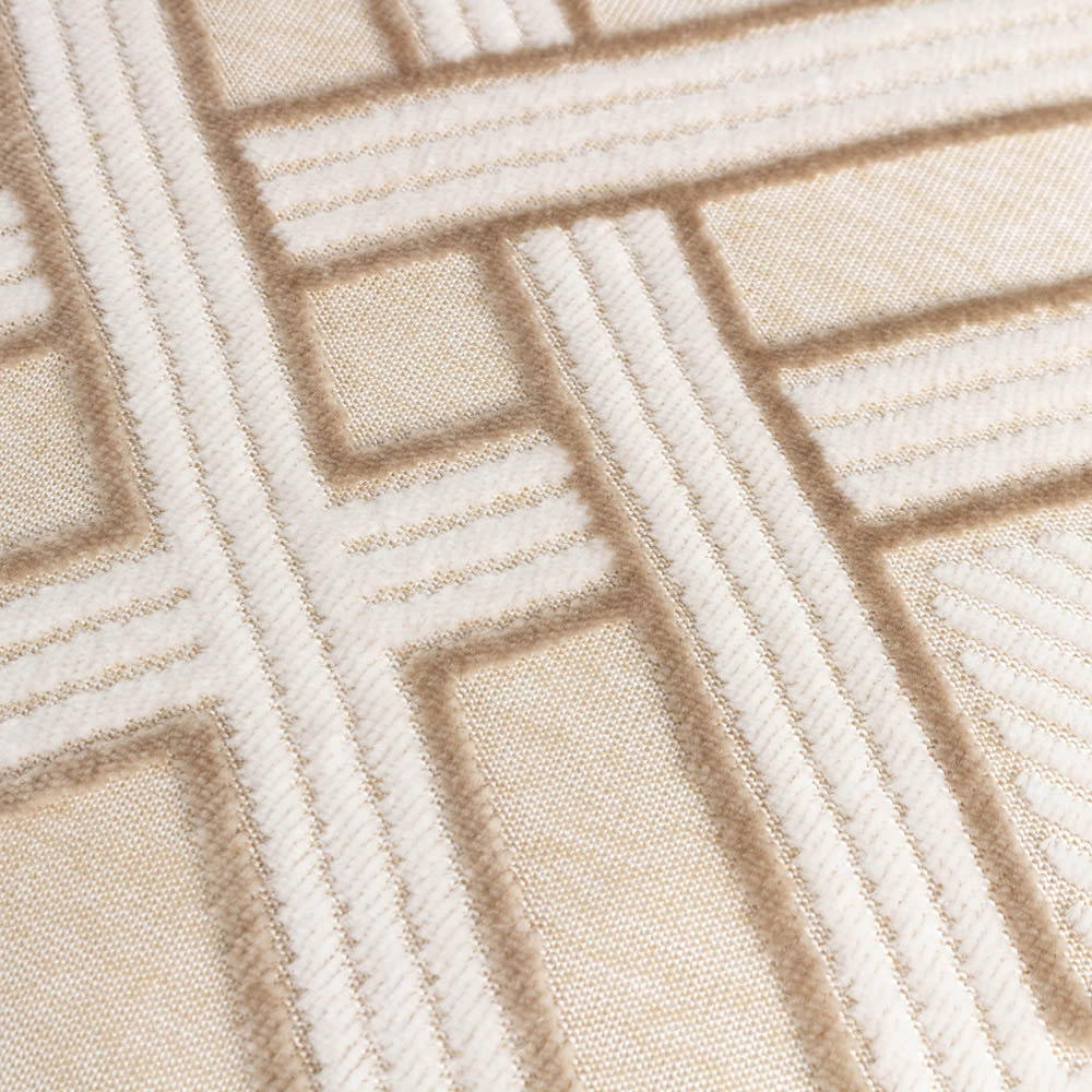 Paoletti Henley Warm Taupe Velvet Jacquard Cushion Image 4