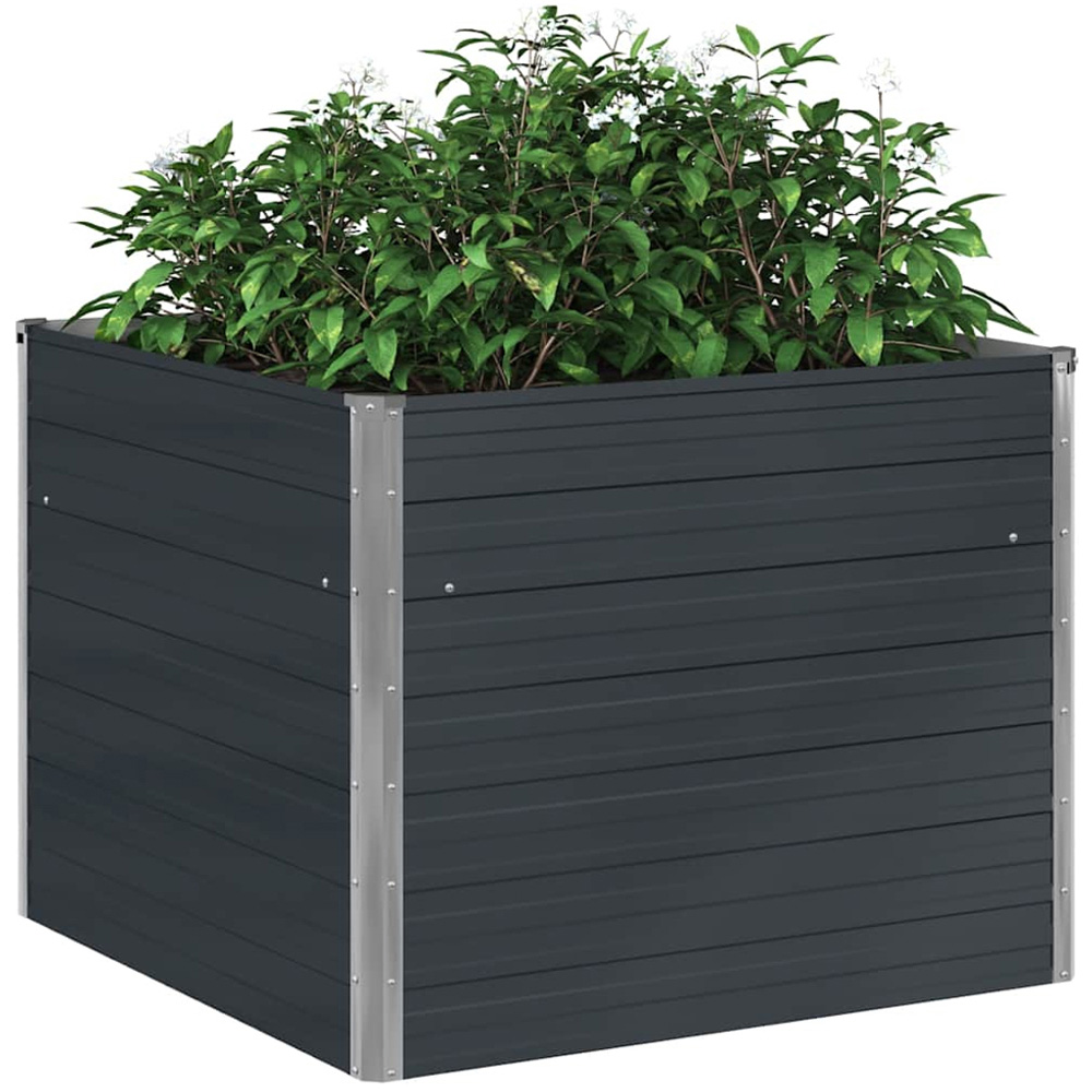 vidaXL Anthracite Galvanised Steel Raised Garden Bed 77 x 100 x 100cm Image 5