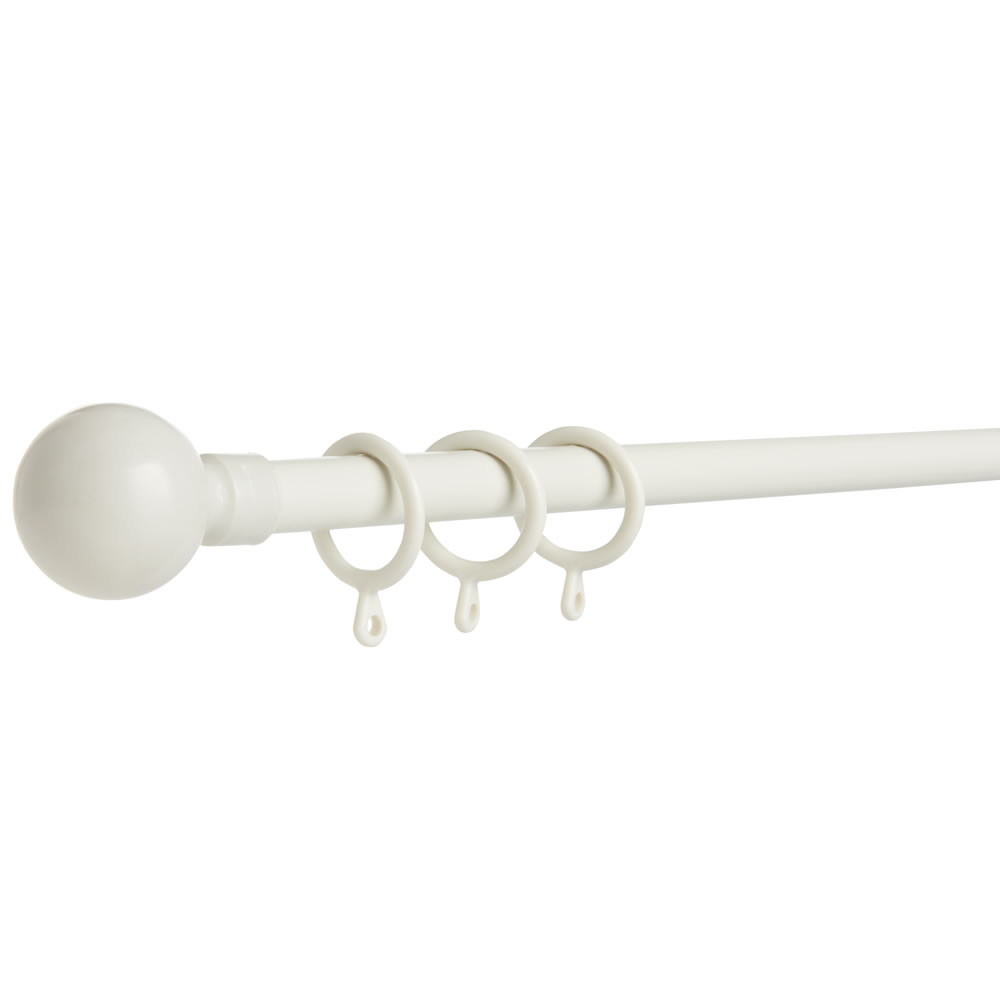 Wilko 120 210cm Extendable Cream Curtain Pole Wilko