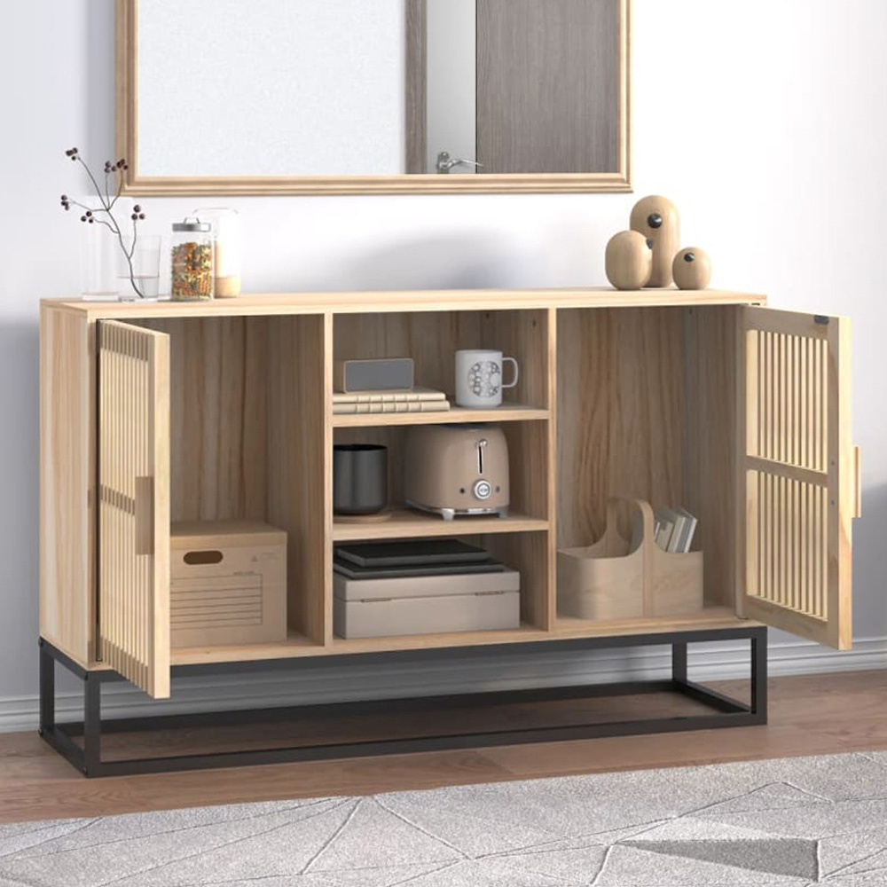 vidaXL 2 Door 3 Shelf Brown Sideboard Image 1