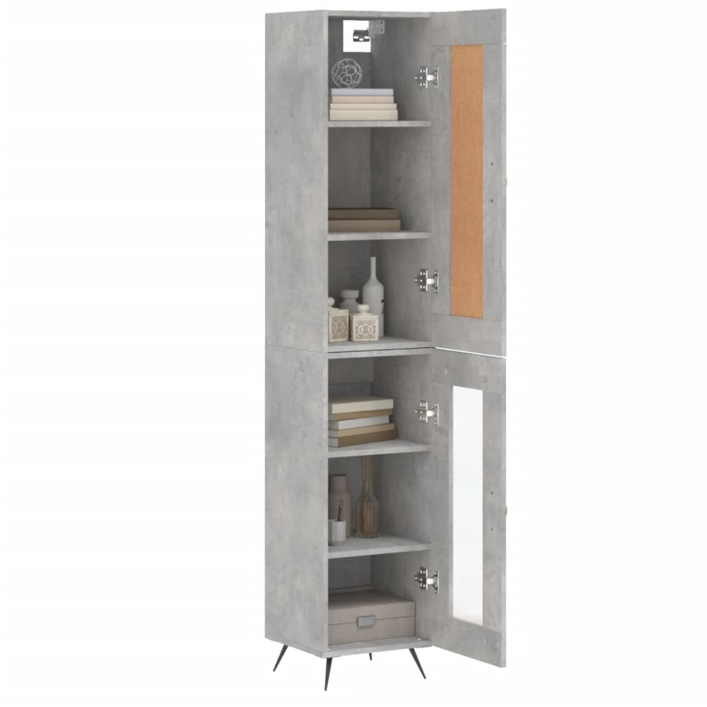 vidaXL 2 Door Concrete Grey Highboard Image 3