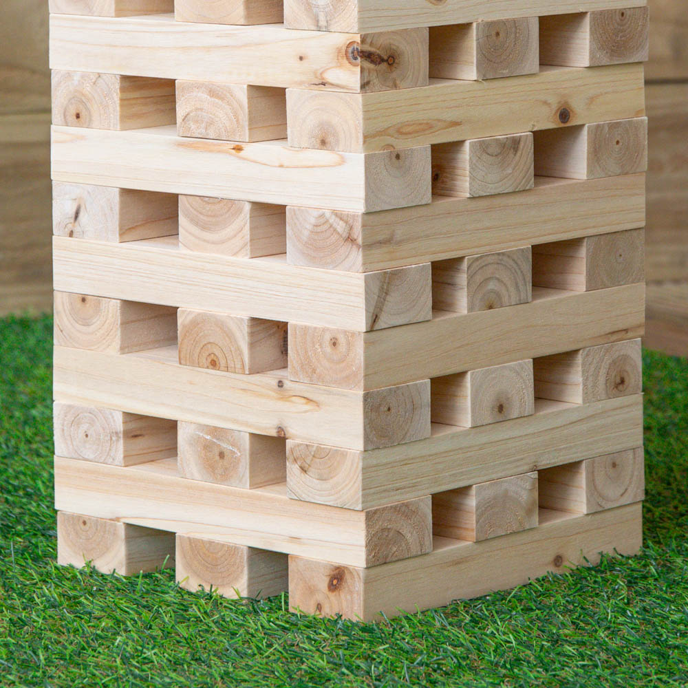 Kingfisher 60 Piece Giant Wooden Tumbling Blocks Tower Garden Game Image 8