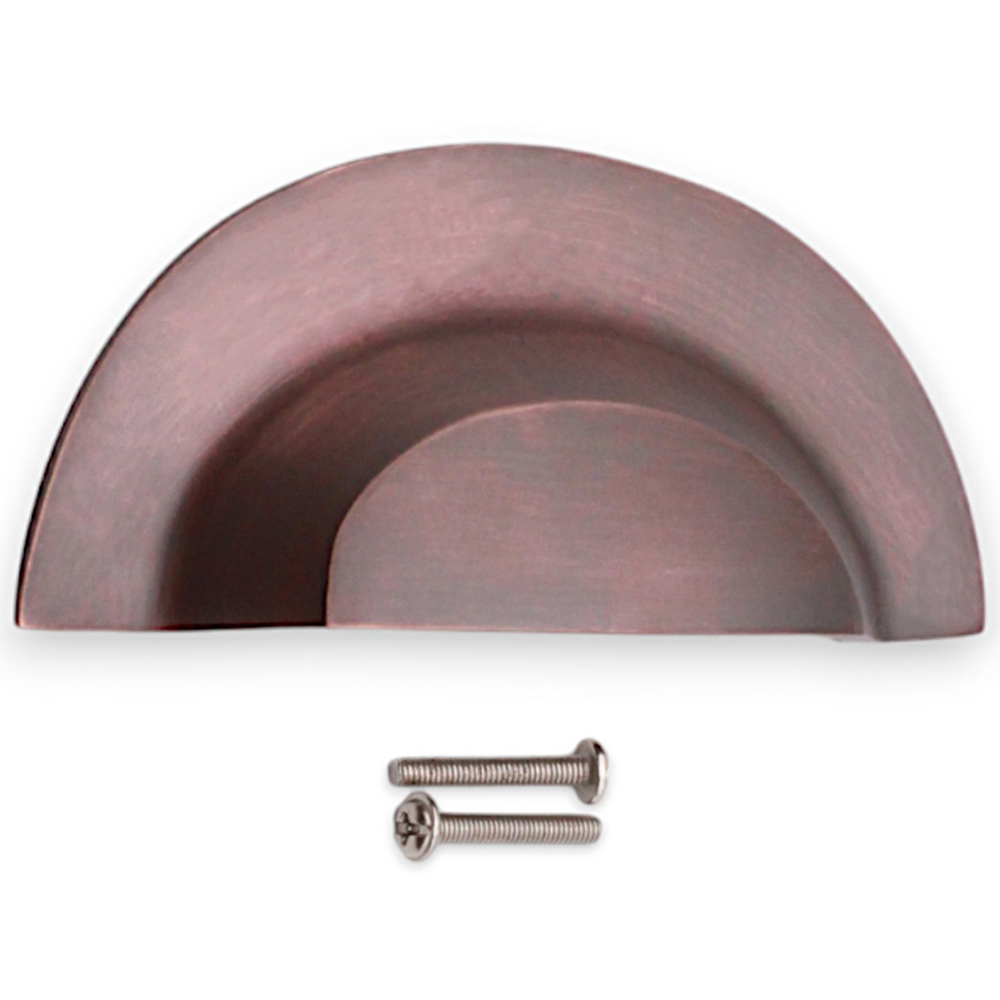 Spira Brass Aged Bronze Large Slim Cup Pull Drawer Handle Image 3