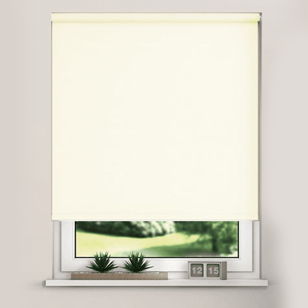 New Edge Blinds Blackout Roller Blinds Cream 120cm Image 1