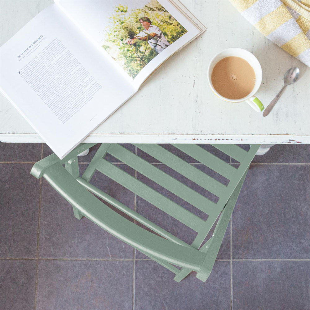Harbour Housewares Sage Green Beech Wood Foldable Chair Image 6