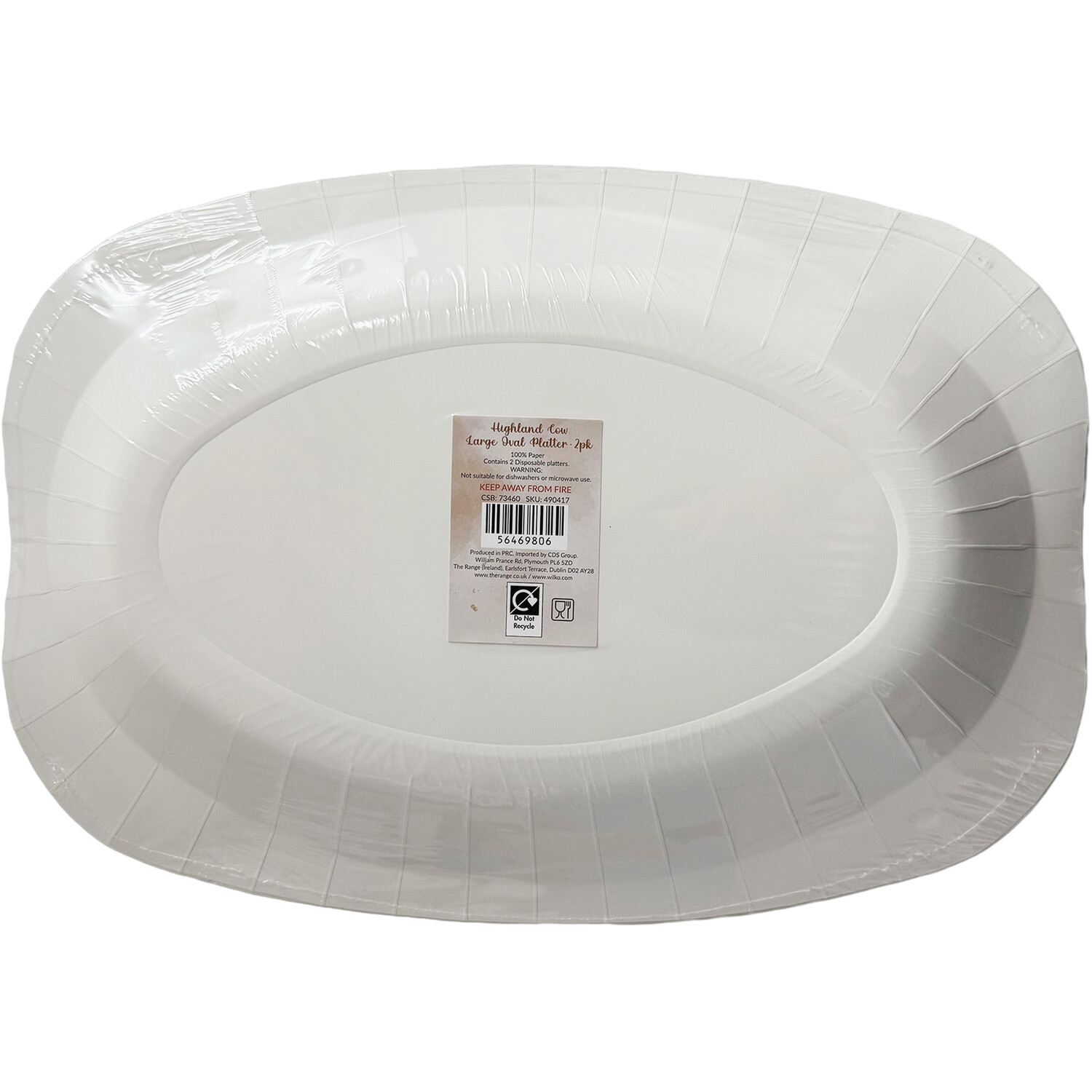 Pack of 2 Highland Cow Oval Platters Neutral Image 2