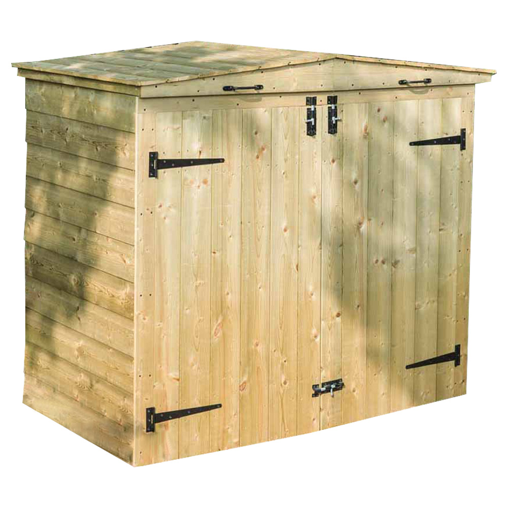 Rowlinson Wooden Apex Double Bin Store Image 1