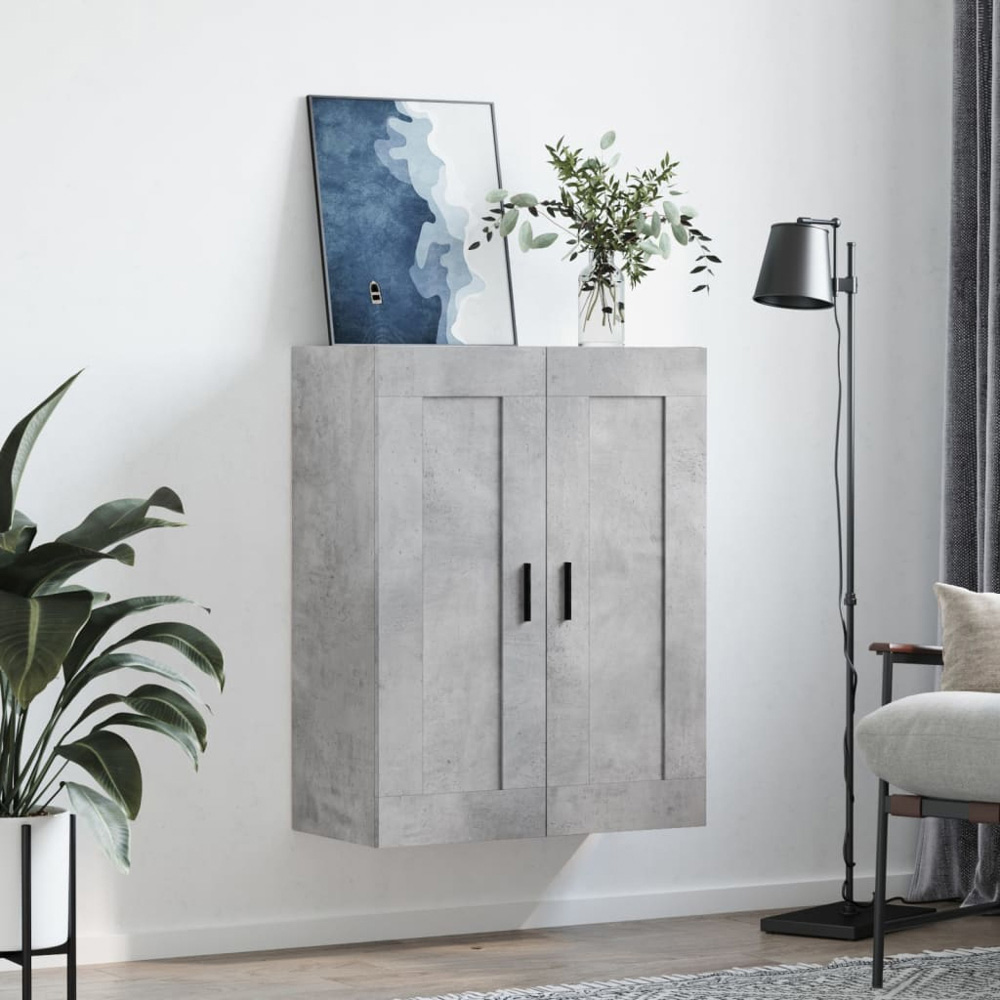 vidaXL 2 Door Concrete Grey Wall Mounted Cabinet Image 3