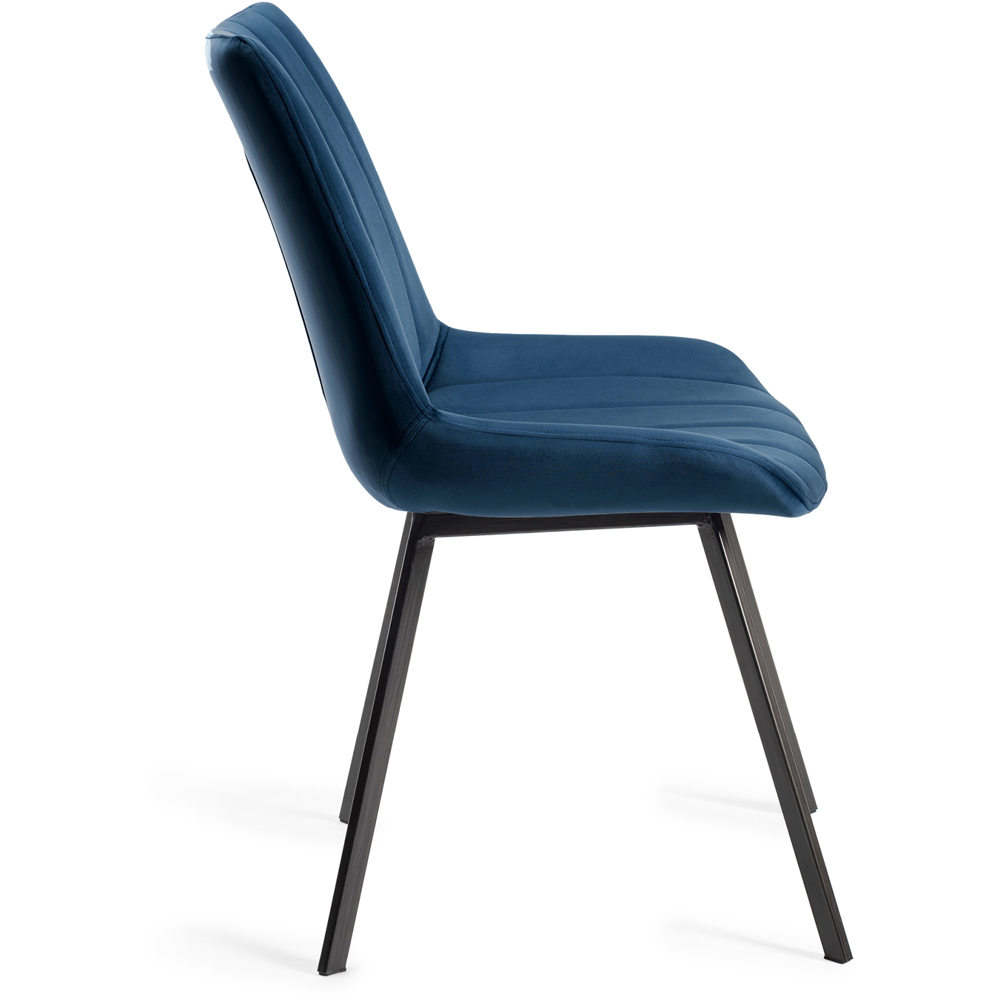Bentley Designs Fontana Blue Velvet Fabric Upholstered Chair Image 4