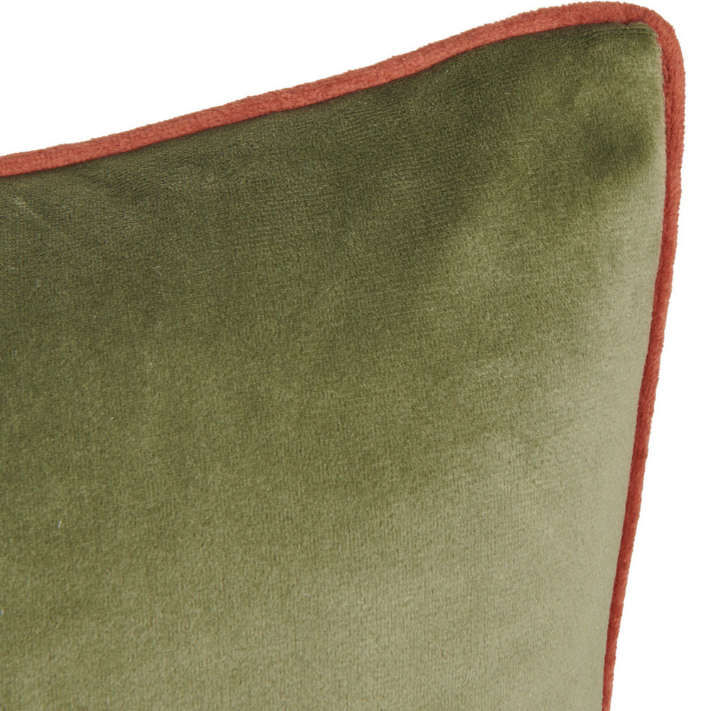 Wilko Dark Green Autumn Velvet Cushion 43 x 43cm Image 3