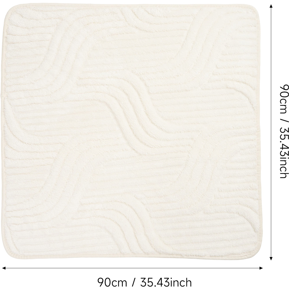 Living and Home Beige Minimalist Wavy Geometric Non-Slip Sofa Mat 90 x 90cm Image 8