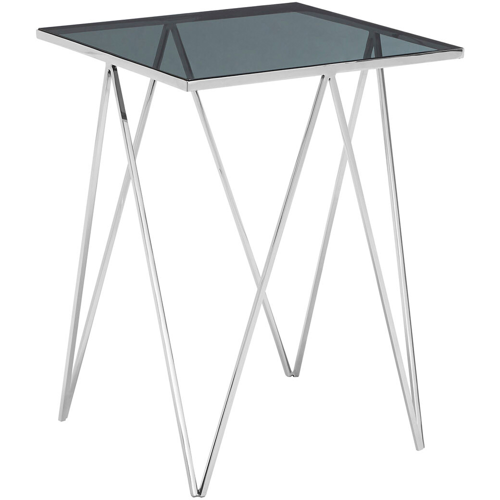 Premier Housewares Shalimar Square Top and Triangular Base Side Table Image 2