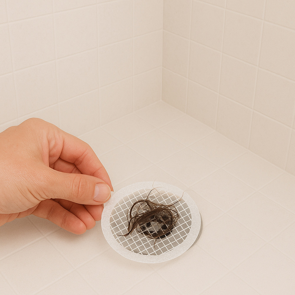 Avilo Disposable Shower Easy Hit Drain Hair Catcher 25 Pack Image 3