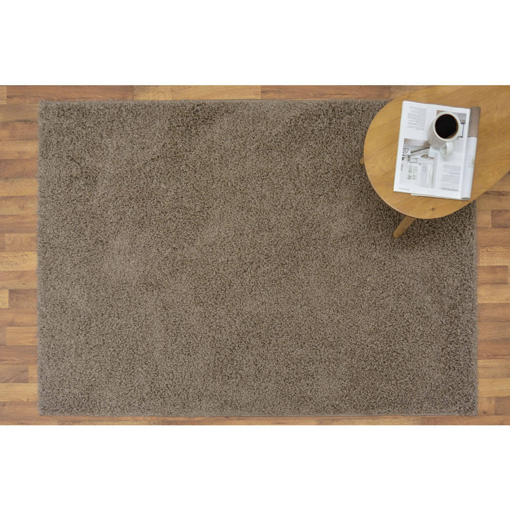 Olympia Shaggy Rug Latte 200 x 290cm Image 4