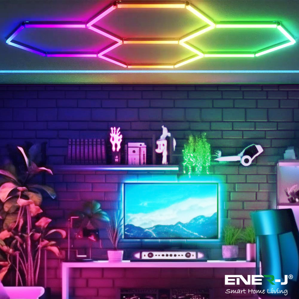 Ener-J 5 Hexagon Colour Changing Car Showroom Ceiling Light with Remote Image 4