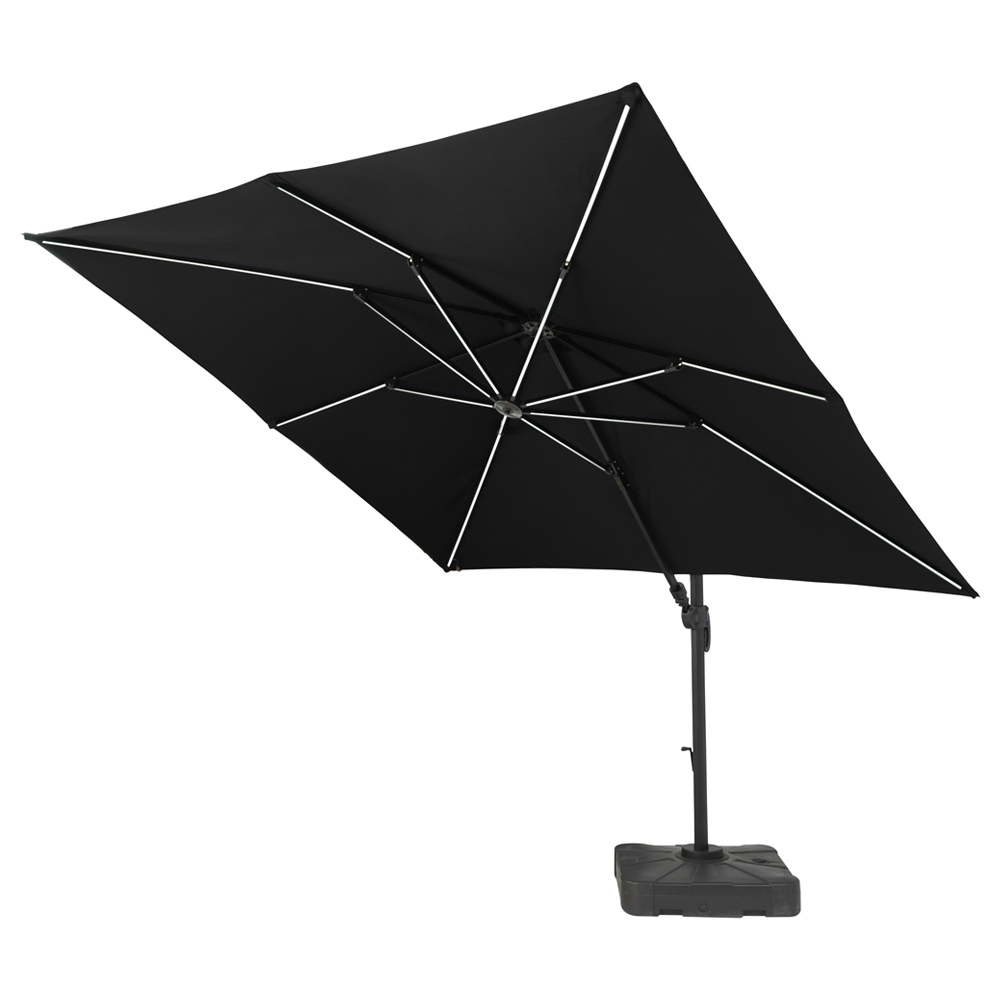 Royalcraft Grey Deluxe Square LED Cantilever Parasol 3m Image 6