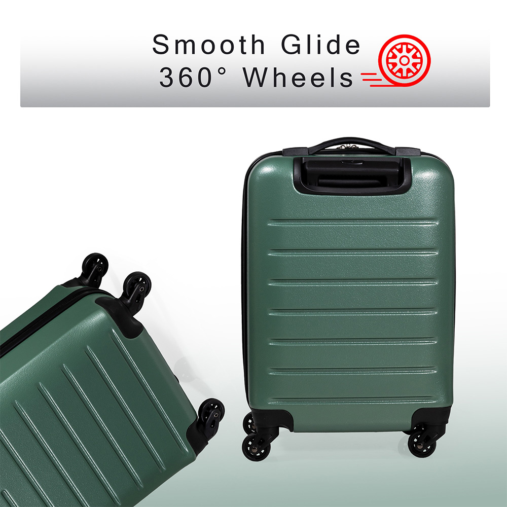 Pierre Cardin Set of 2 Green Lightweight Hard Shell Trolley Suitcase and Mini Vanity Case Set Image 8