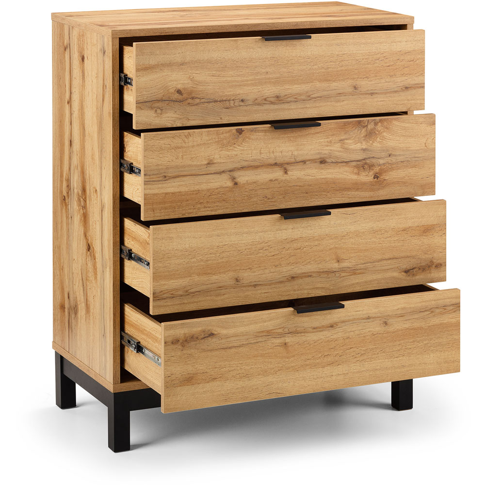 Julian Bowen Bali 4 Drawer Oak Chest of Drawers Image 4