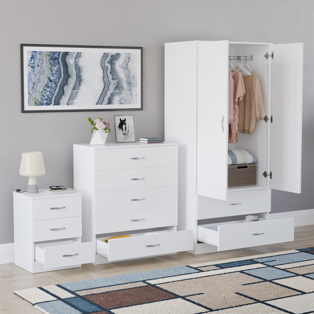 VIDA DESIGNS Riano White 3 Piece Bedroom Furniture Set Image 5